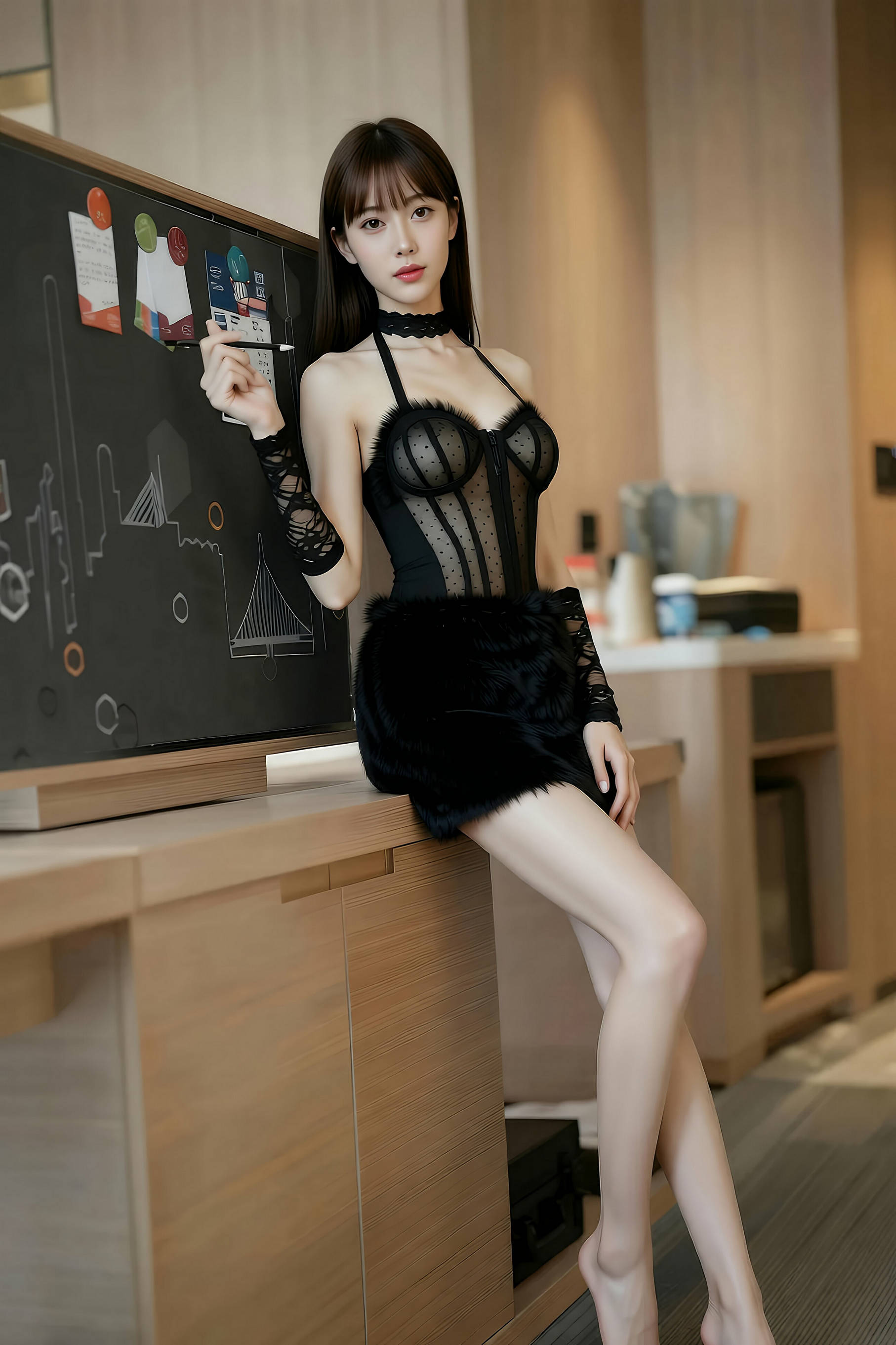 [AiGirl] 婉婉 条纹蕾丝 [85P]