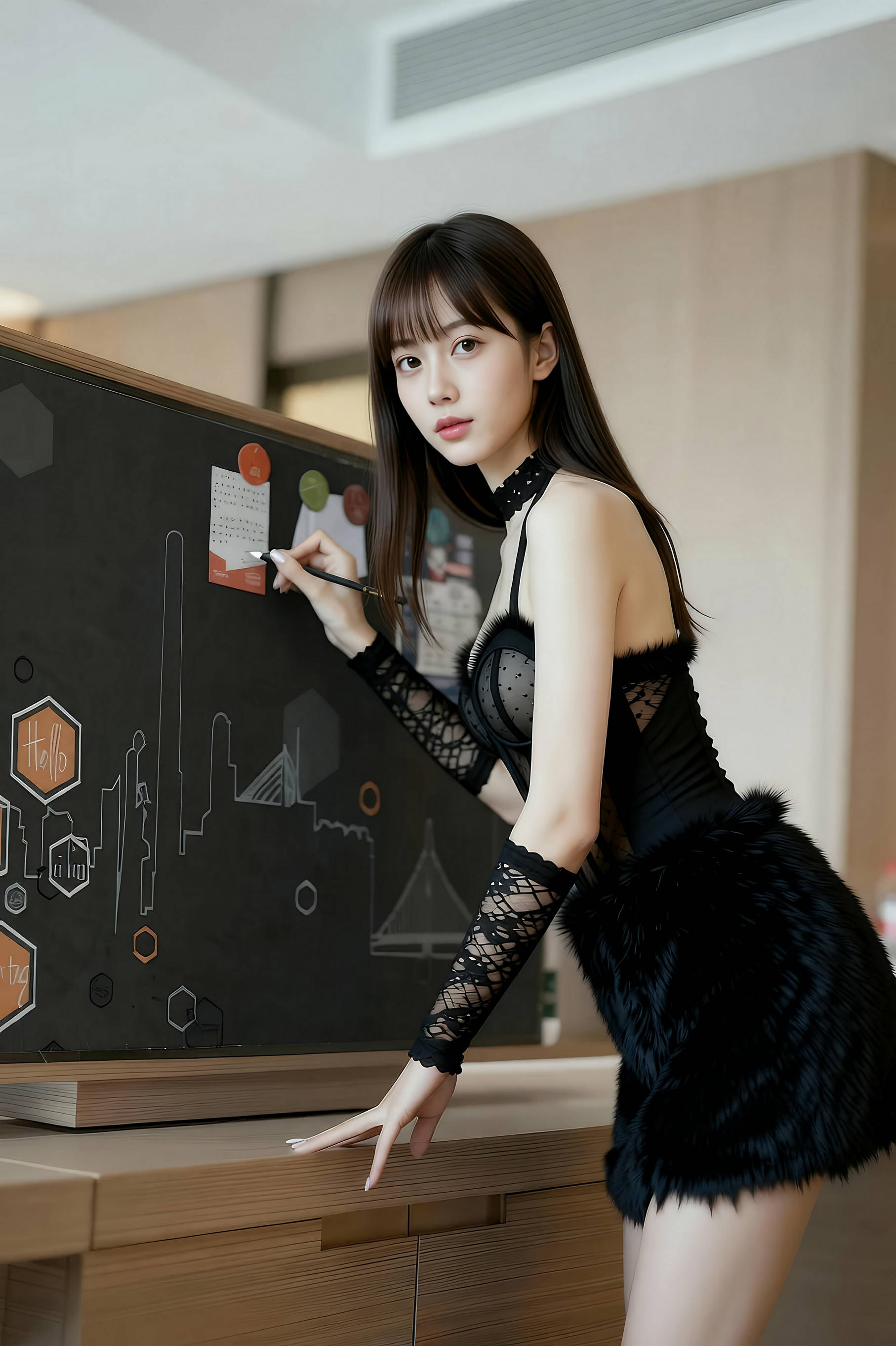[AiGirl] 婉婉 条纹蕾丝 [85P]