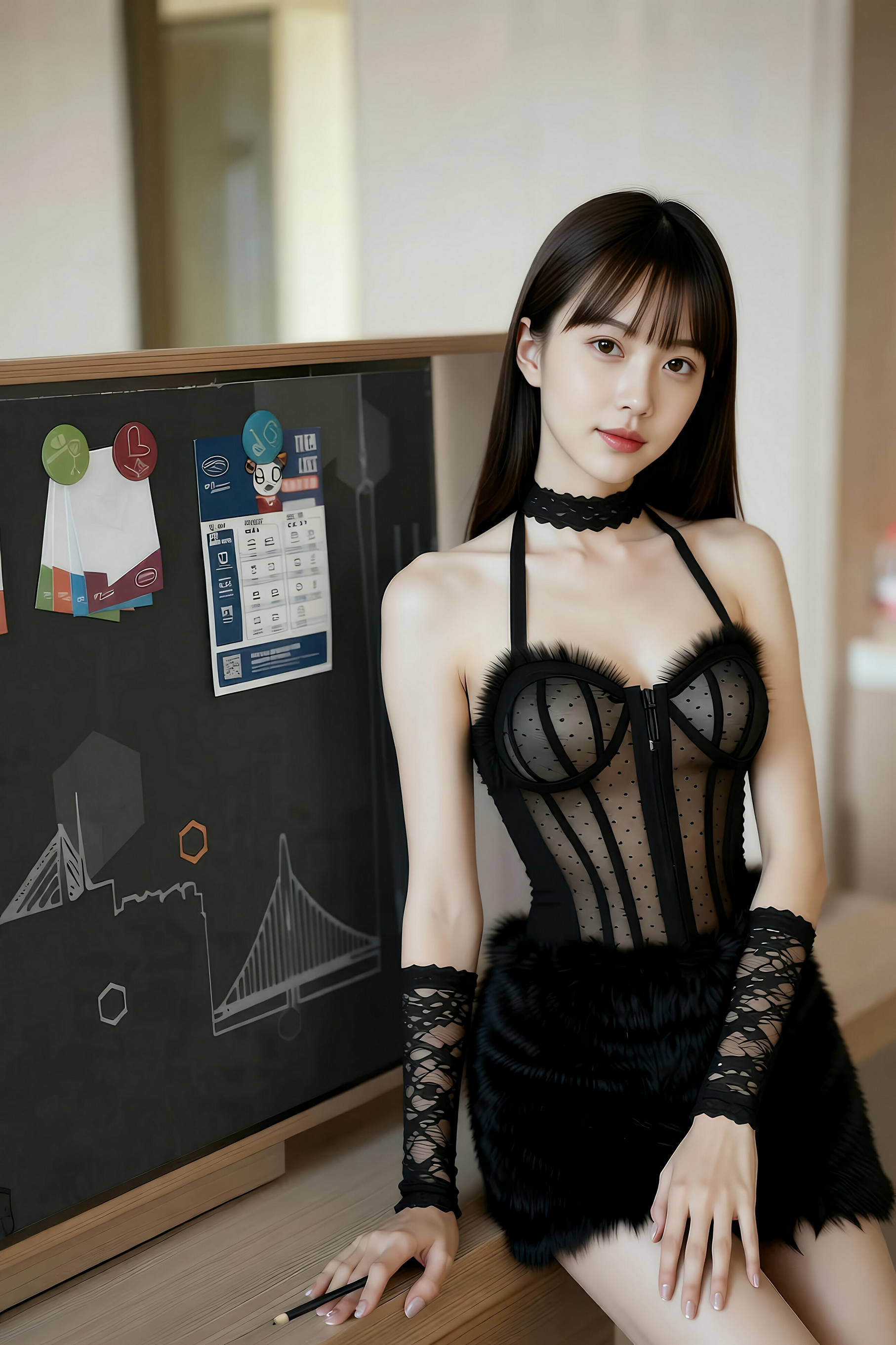 [AiGirl] 婉婉 条纹蕾丝 [85P]