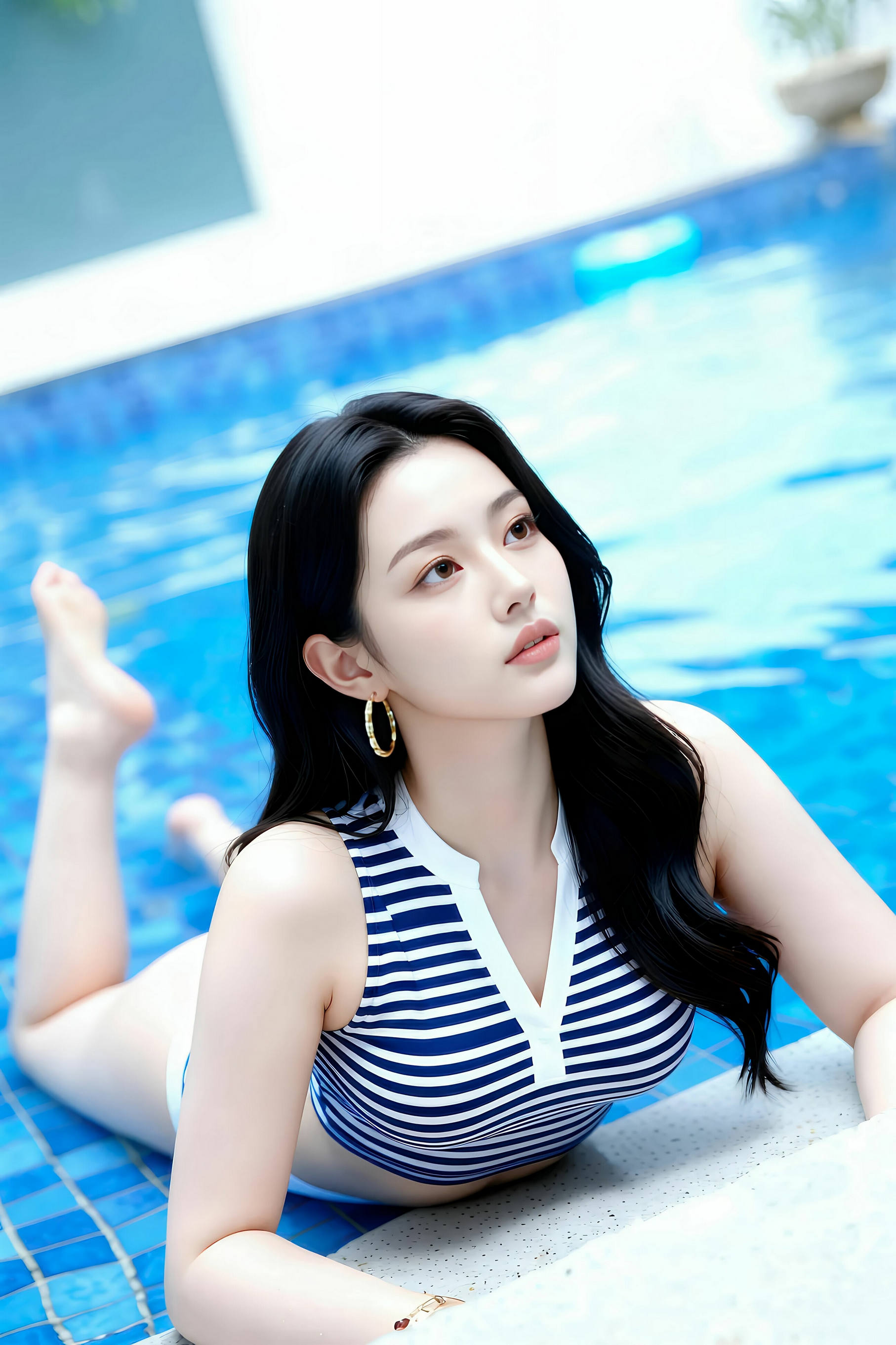 [AiGirl] 乐瑶 条纹泳衣 [69P]